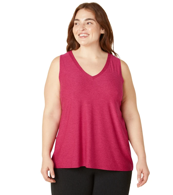 Beyond Yoga Plus Featherweight All About It Split Back Tank Dragonfruit-Sangria / 4X