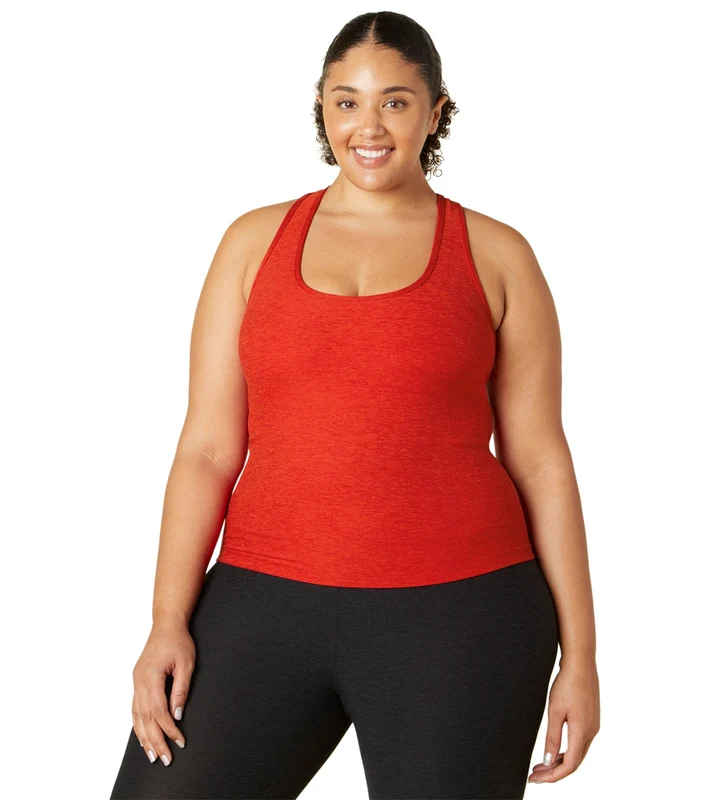 Beyond Yoga Plus Size Spacedye Step Up Racerback Tank Red Hot-Siren / 1X