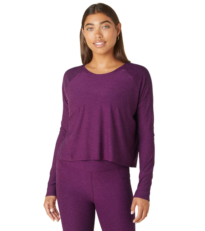 Beyond Yoga Featherweight Spacedye Daydreamer Pullover Aubergine/Beet / L