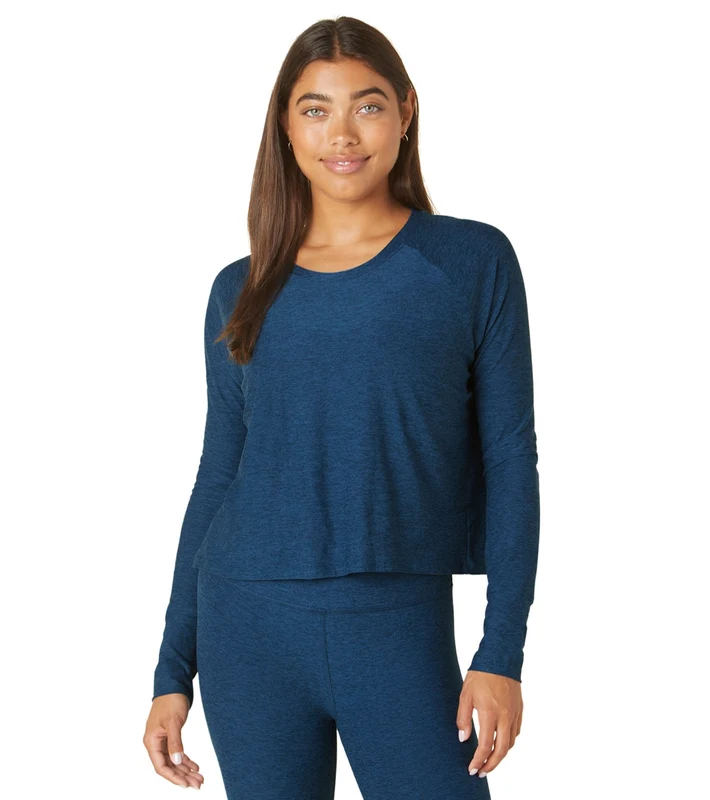 Beyond Yoga Featherweight Spacedye Daydreamer Pullover Celestial Blue Heather / S
