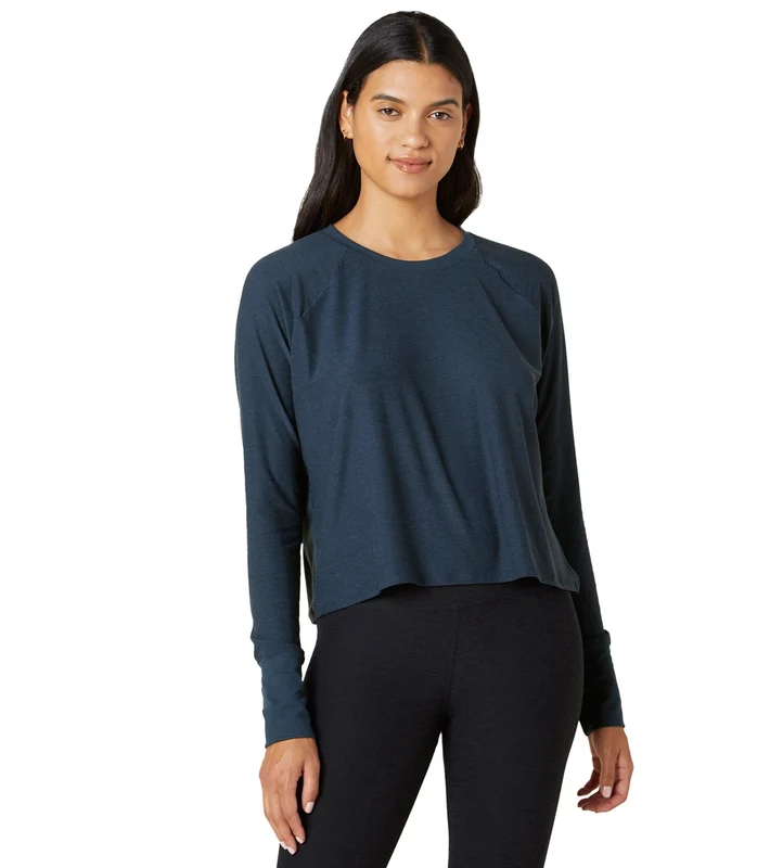 Beyond Yoga Featherweight Spacedye Daydreamer Pullover Nocturnal Navy / XL