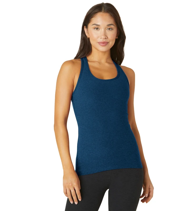 Beyond Yoga Spacedye Step Up Racerback Tank Celestial Blue Heather / M