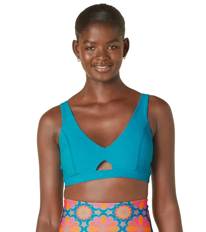 Beyond Yoga Spacedye Cut To Bra Blue Glow Heather / XS