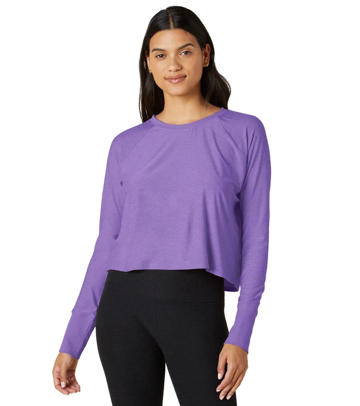 Beyond Yoga Featherweight Spacedye Daydreamer Pullover Bright Amethyst Heather / M