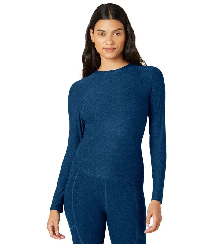 Beyond Yoga Featherweight Inner Circle Pullover Celestial Blue Heather / M