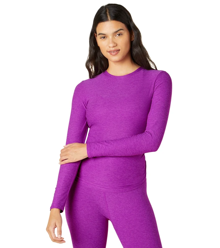 Beyond Yoga Featherweight Inner Circle Pullover Vivid Plum Heather / M