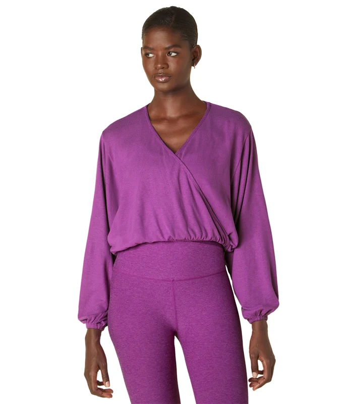 Beyond Yoga Wrapped Up Pullover Plum / L