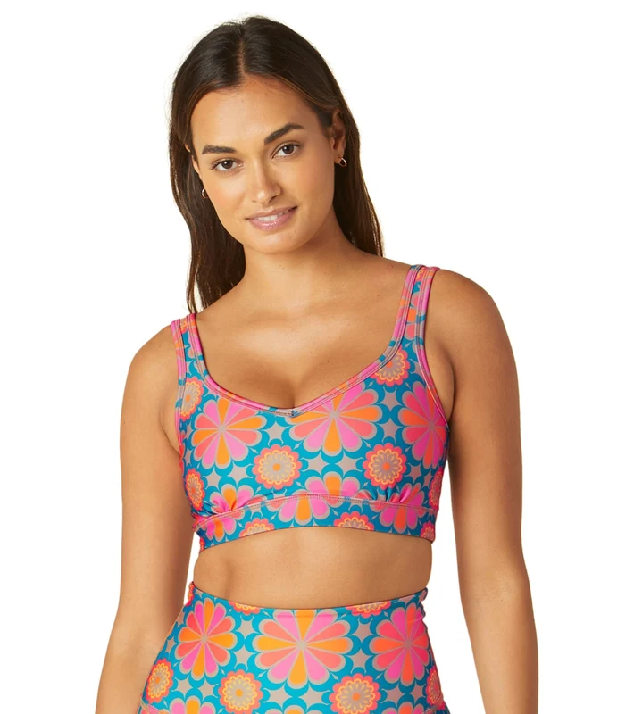 Beyond Yoga Power Play Bra Flower Tile / L