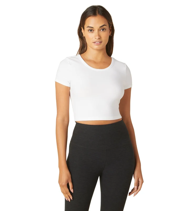 Beyond Yoga Featherweight Perspective Cropped Tee Cloud White / XS