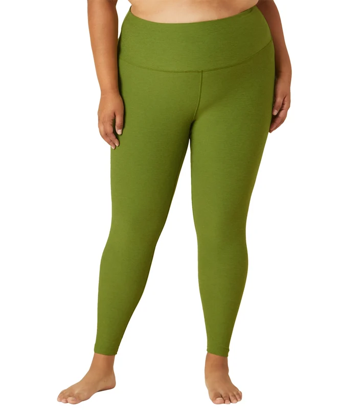 Beyond Yoga Plus Spacedye Caught in the Midi High Waisted Leggings Fern Green Heather / 3XL