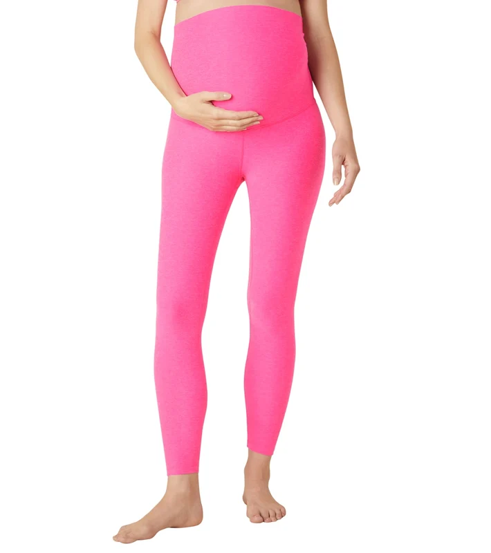 Beyond Yoga Spacedye Love the Bump Midi Maternity Leggings Pink Hype Heather / S