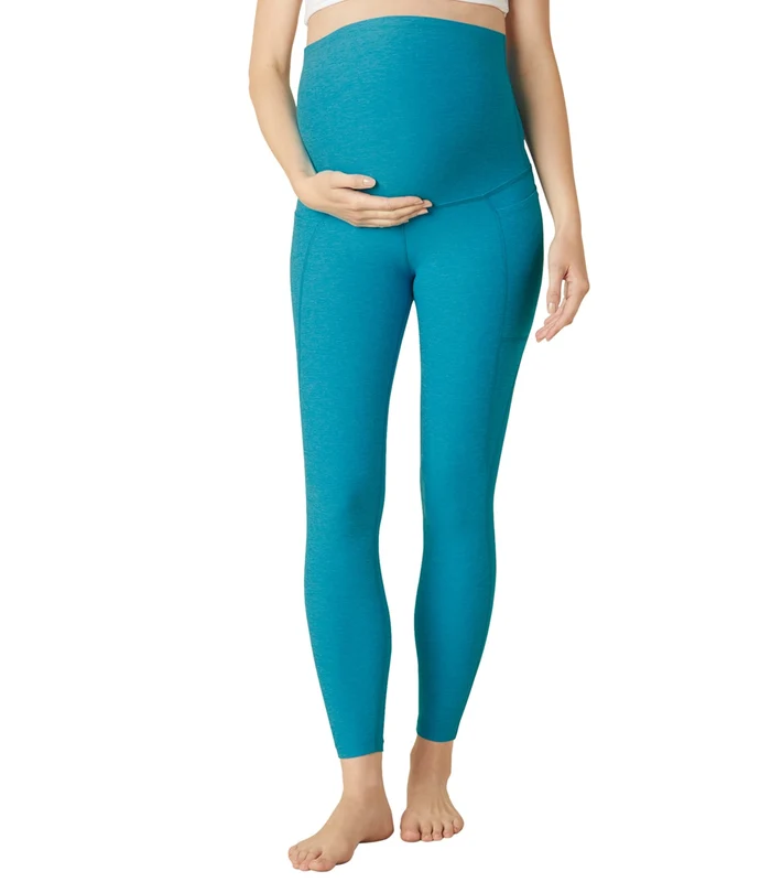 Beyond Yoga Spacedye Maternity Out of Pocket High Waisted 7/8 Leggings Blue Glow Heather / S