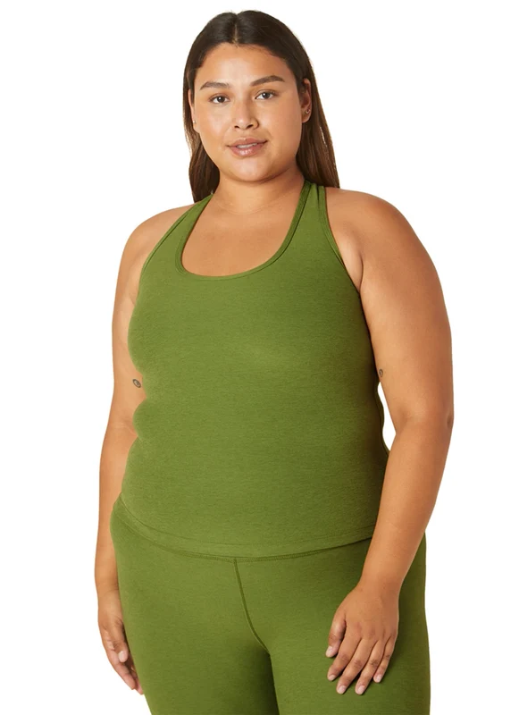 Beyond Yoga Plus Size Spacedye Step Up Racerback Tank Fern Green Heather / XXL