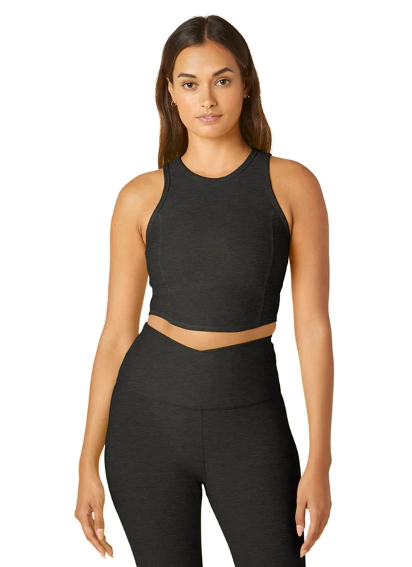 Beyond Yoga Spacedye Motivate Cropped Tank Darkest Night / XS