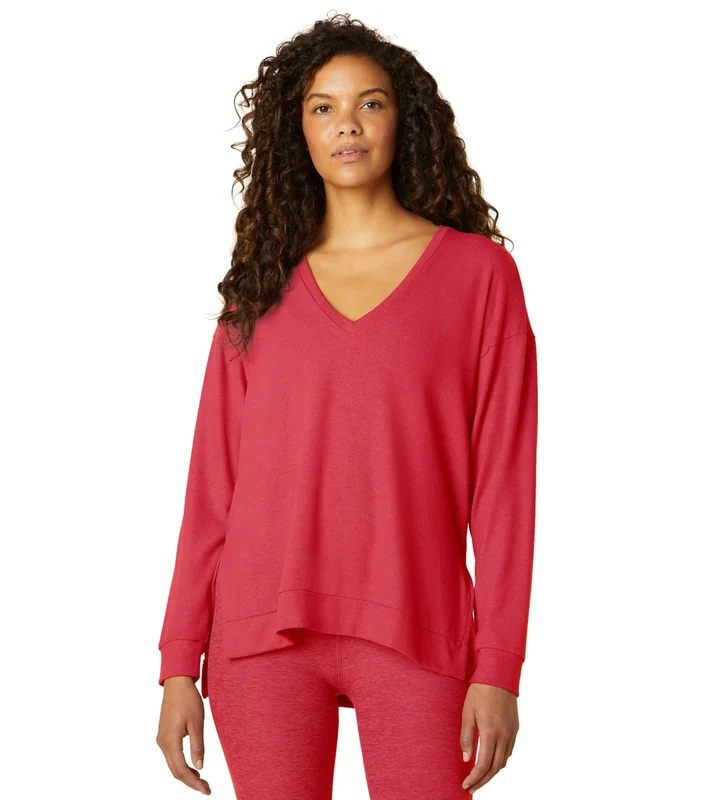 Beyond Yoga Long Weekend Pullover Paradise Coral / S