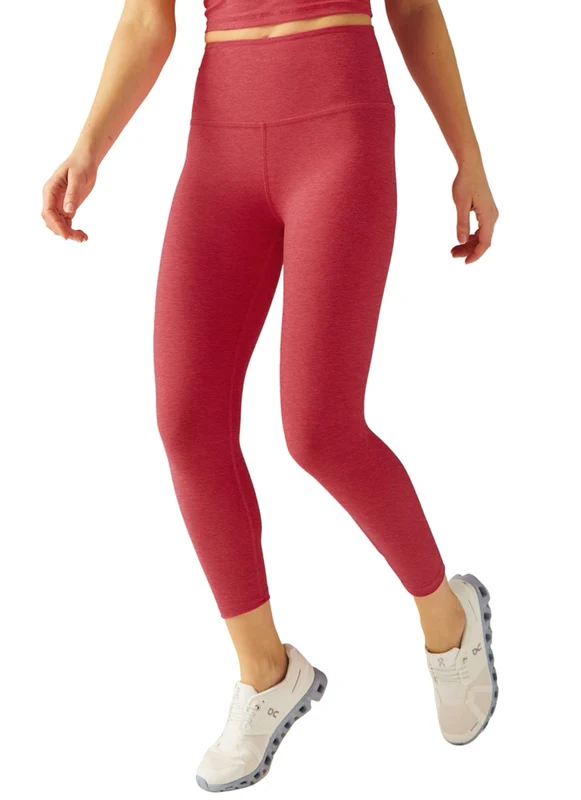 Beyond Yoga Spacedye High Waisted Yoga Capris Paradise Coral Heather / L