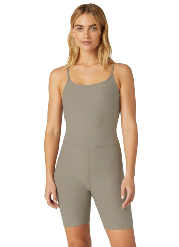 Beyond Yoga Spacedye Get In Gear Biker Jumpsuit Birch Heather / L