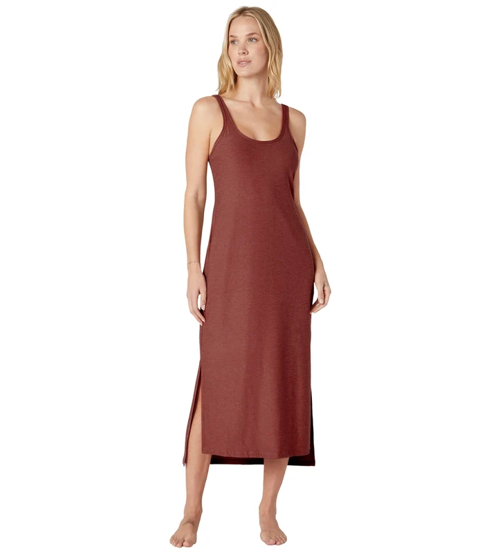 Beyond Yoga Featherweight Resort Dress Grape Rose Heather / L