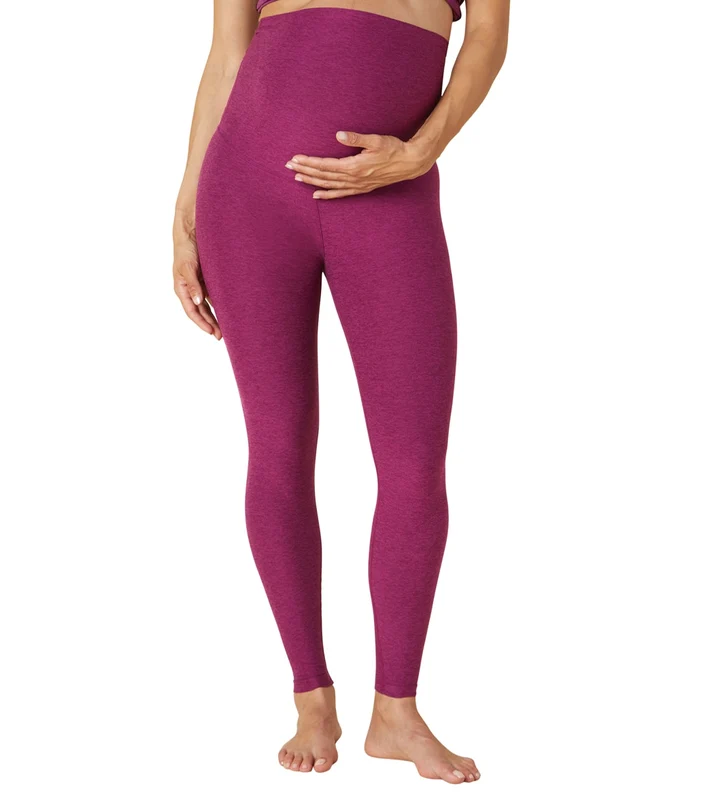 Beyond Yoga Spacedye Love the Bump Midi Maternity Leggings Magenta Heather / M