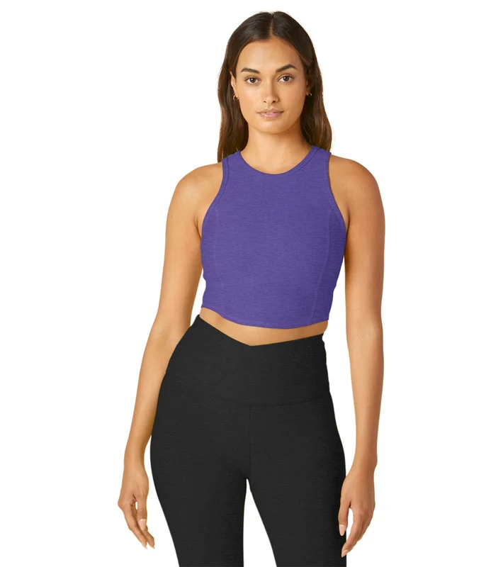 Beyond Yoga Spacedye Motivate Cropped Tank Ultra Violet Heather / L