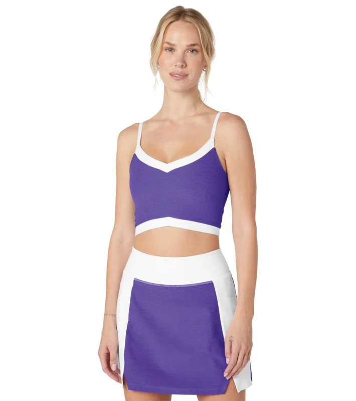 Beyond Yoga Spacedye Outlines Cropped Tank Ultra Violet Heather/Cloud White / S