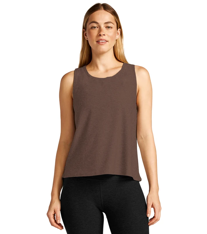Beyond Yoga Featherweight Aquarius Tank Truffle Heather / L
