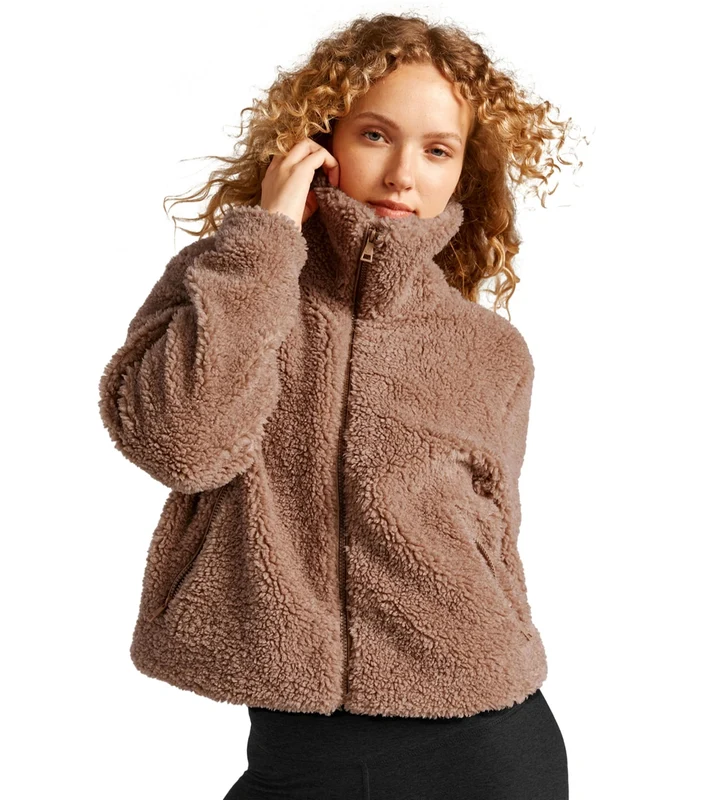 Beyond Yoga Moto Sherpa Jacket Camel / XS