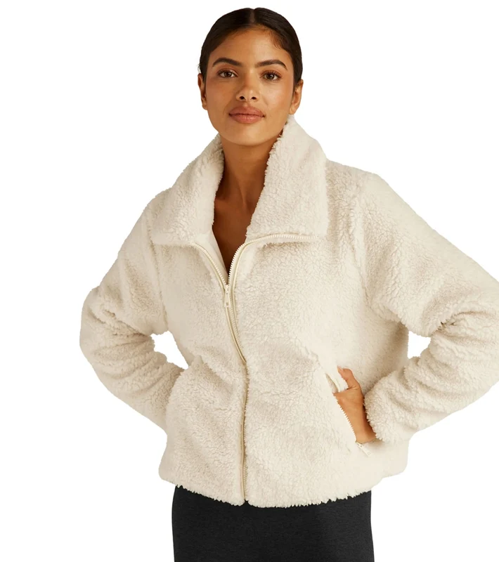 Beyond Yoga Moto Sherpa Jacket Ivory / S