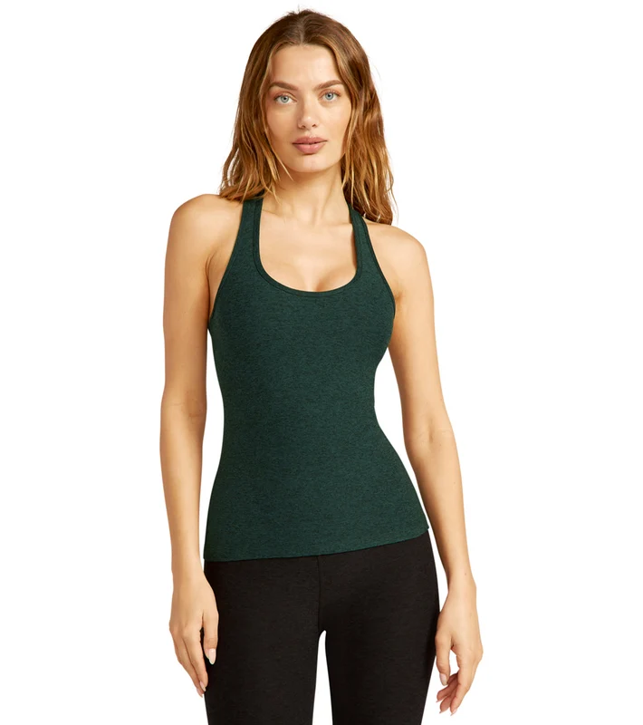 Beyond Yoga Spacedye Step Up Racerback Tank Midnight Green Heather / XL