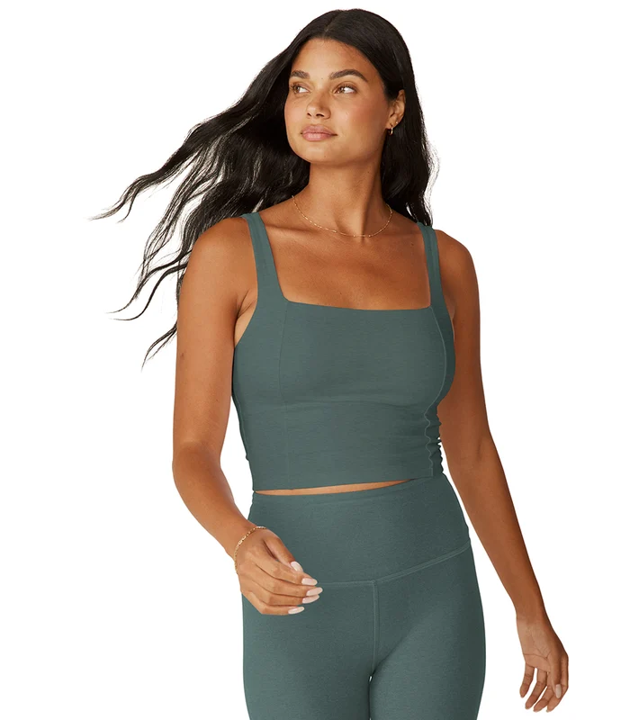 Beyond Yoga Spacedye Impress Cropped Tank Carmel Toffee Heather / M