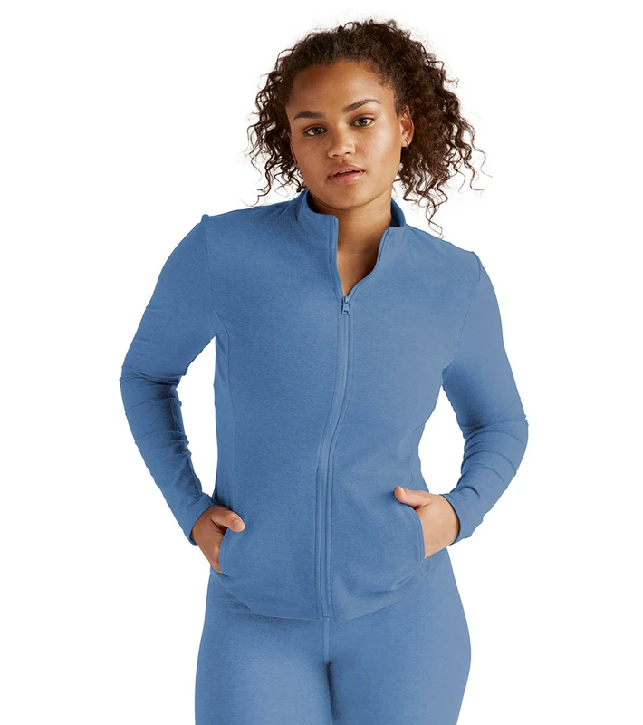 Beyond Yoga Spacedye On The Go Mock Neck Jacket Sky Blue Heather / L