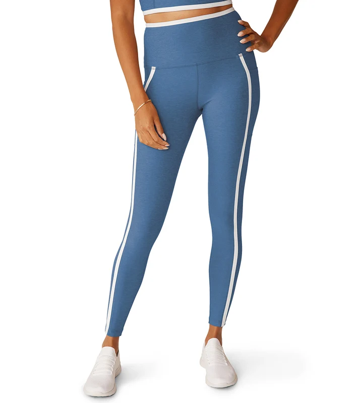 Beyond Yoga Spacedye New Moves High Waist Midi Legging Sky Blue Heather/Cloud White / XL