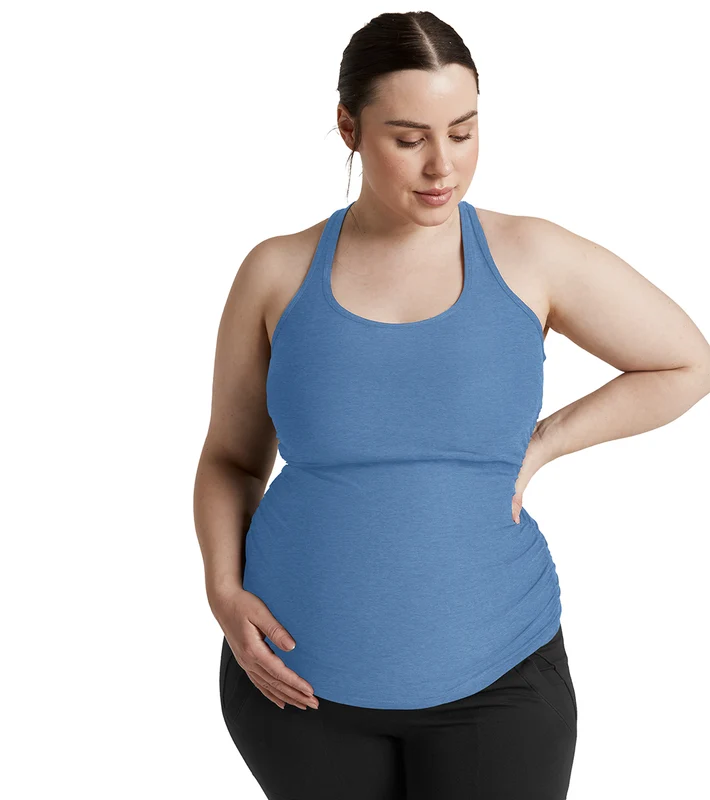 Beyond Yoga Maternity Travel Racerback Tank Sky Blue Heather / XL