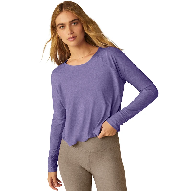 Beyond Yoga Featherweight Spacedye Daydreamer Pullover Indigo Heather / XL