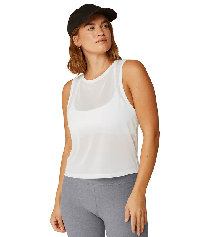 Beyond Yoga Show Off Mesh Tank White / XL