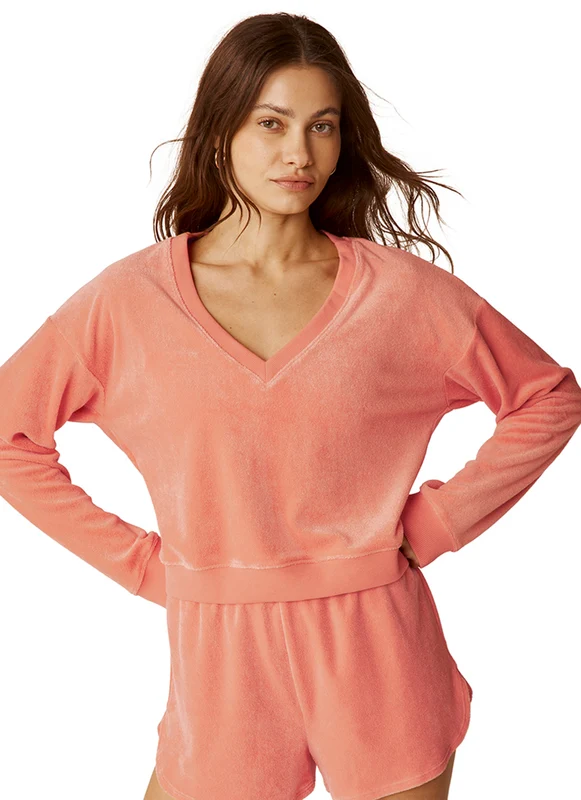 Beyond Yoga Tropez Pullover Peach Blush / S