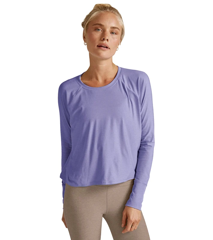 Beyond Yoga Featherweight Spacedye Daydreamer Pullover Periwinkle Cloud Heather / L