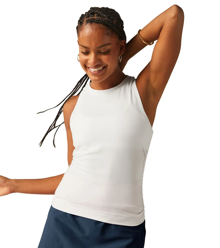 Beyond Yoga Featherweight Your Fit Shirred Tank Cloud White / XL
