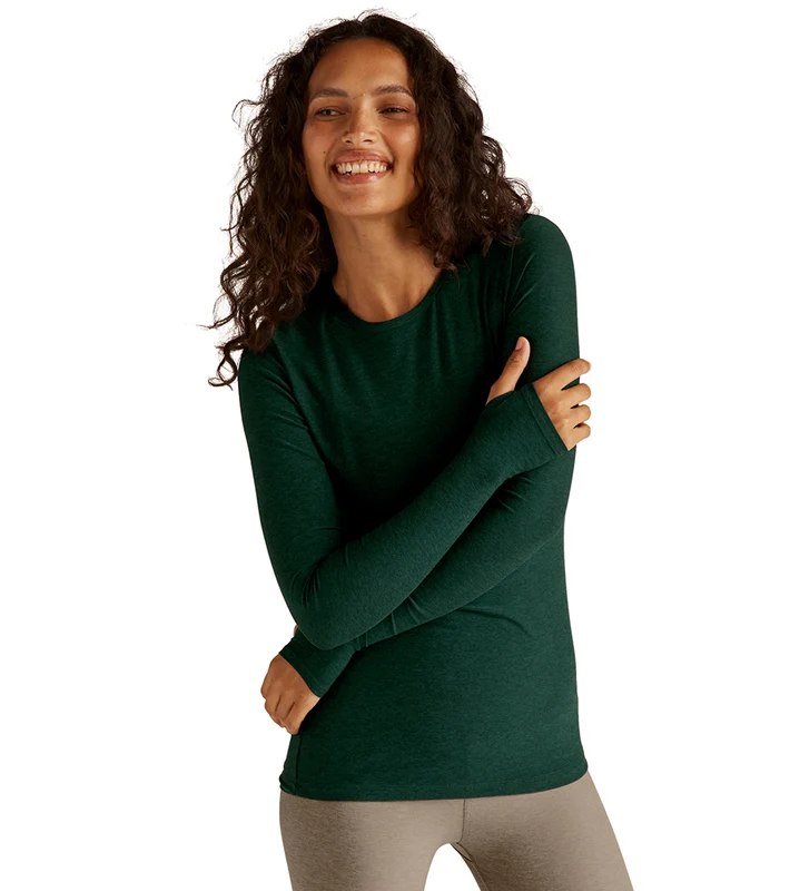 Beyond Yoga Featherweight Spacedye Classic Crew Pullover Majestic Blue Heather / XL