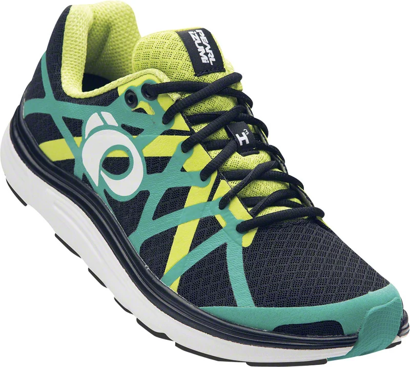 Pearl Izumi E:Motion Road H 3 Men's EM H3 Run Shoe Black/Dynasty Green 10.5