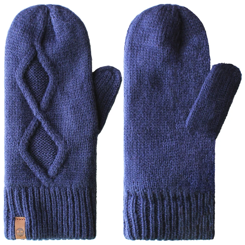 Timberland Cable Mitten Womens Navy Gloves One Size