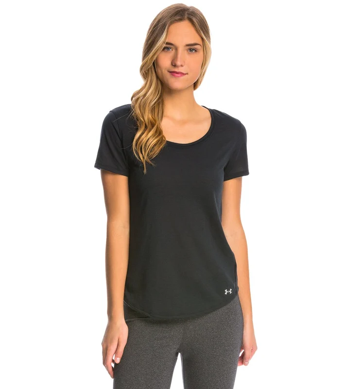 Under Armour Women's Threadborne Streaker Short Sleeve Black/Reflective / XS