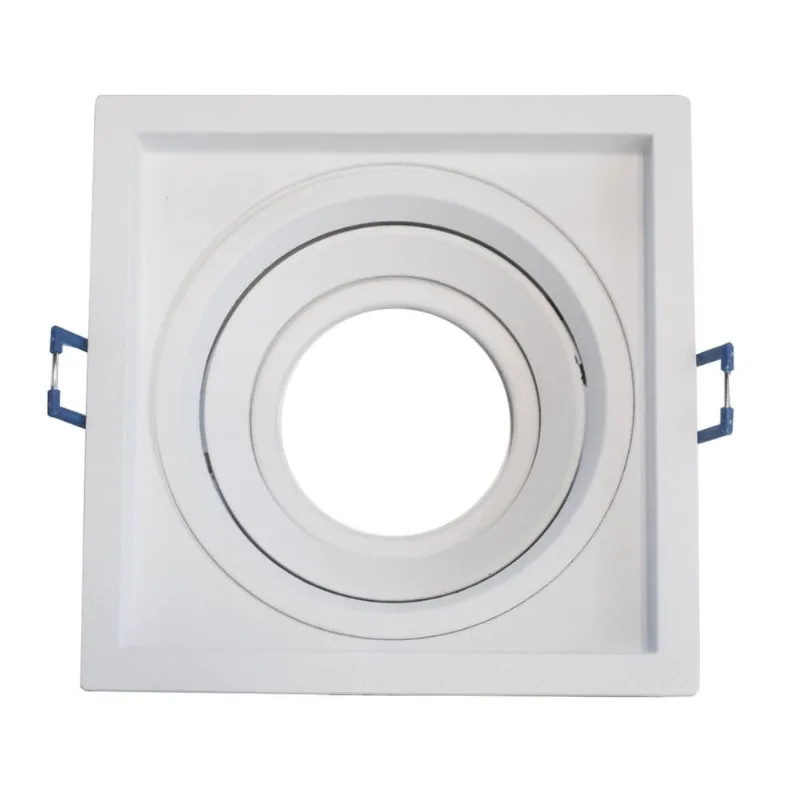 Spot recuado orientável alumínio embutir gesso madeira modular p/ lâmpada GU10 MR16 st4716