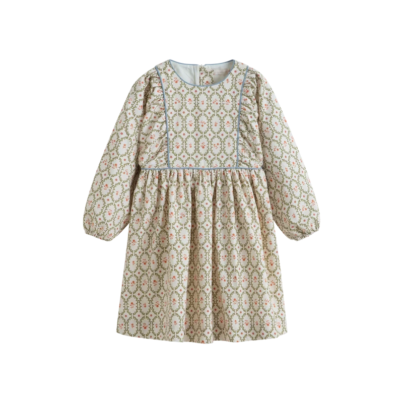CERA UNA VOLTA CREAM/GREEN WREATH FLORAL DRESS 3