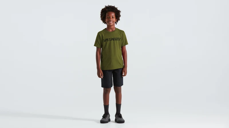 Specialized Youth Wordmark Short Sleeve T-Shirt Olive Green / S