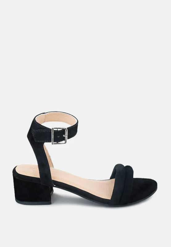 Amelia Minimalist Block Heel Sandal Black / US-8 / UK-6 / EU-39