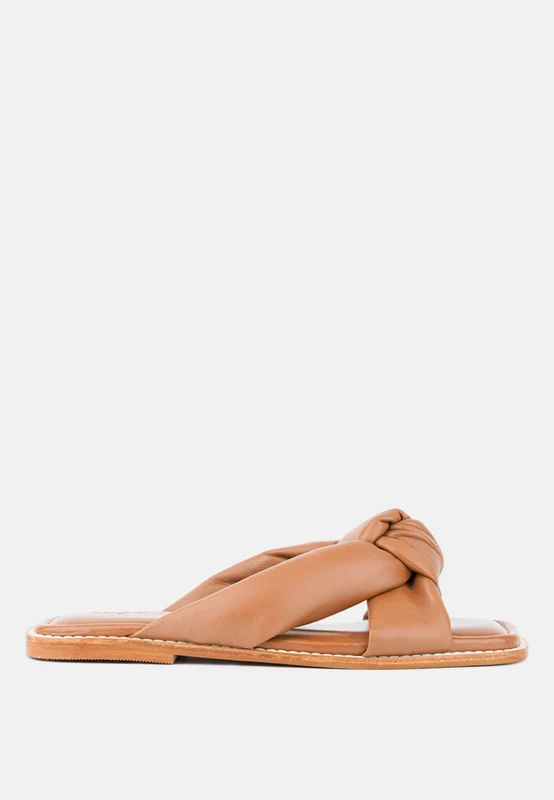 Chubs Puffy Strap Sliders Flat Tan / US-5 / UK-3 / EU-36