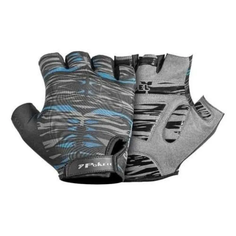 Luva Bike Poker Antishock Gel Energy P / PTO/AZUL
