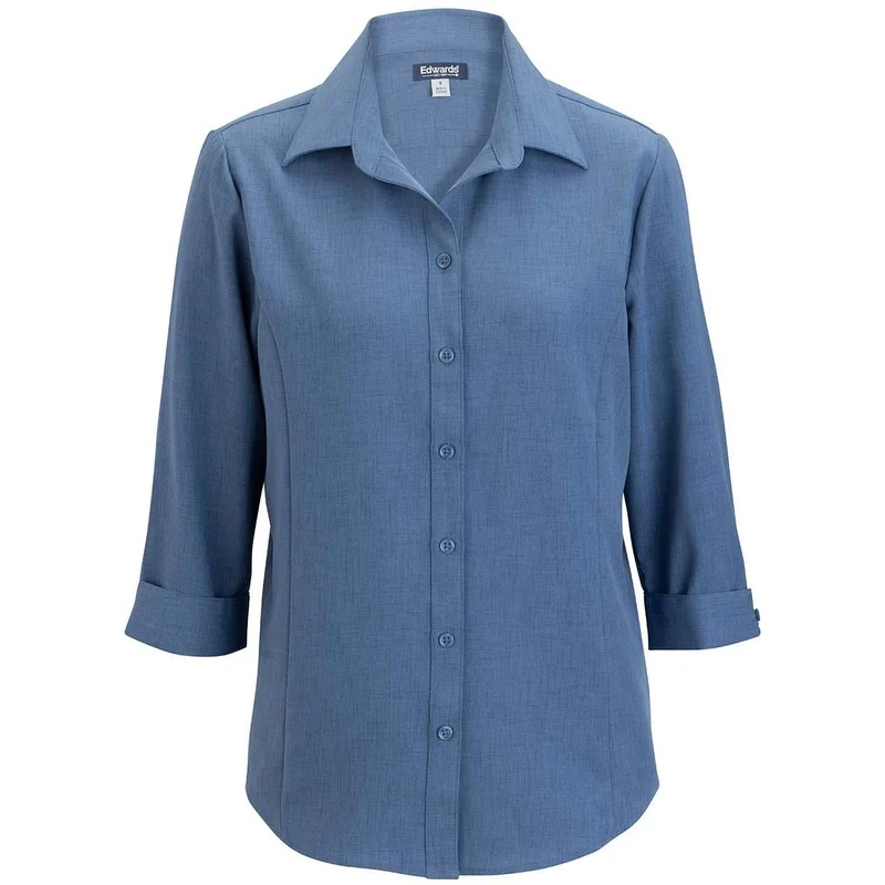 Edwards Flexbatiste Three Quarter Sleeve Women's Shirt Riviera Blue / XXS