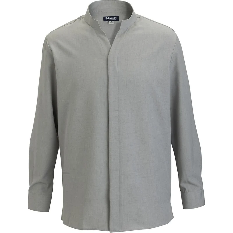 Edwards Flexbatiste Stand Up Collar Long Sleeve Mens Shirt Platinum / XL